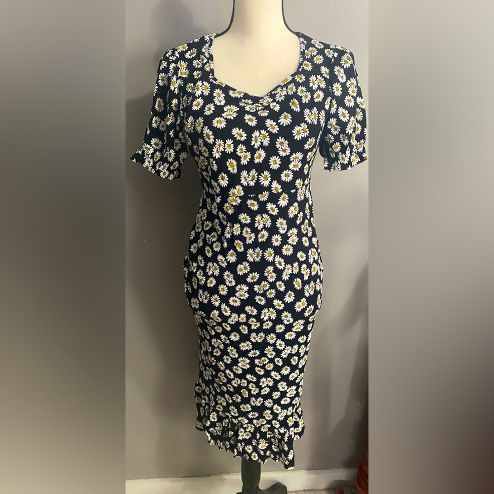 BooHoo flower midi dress